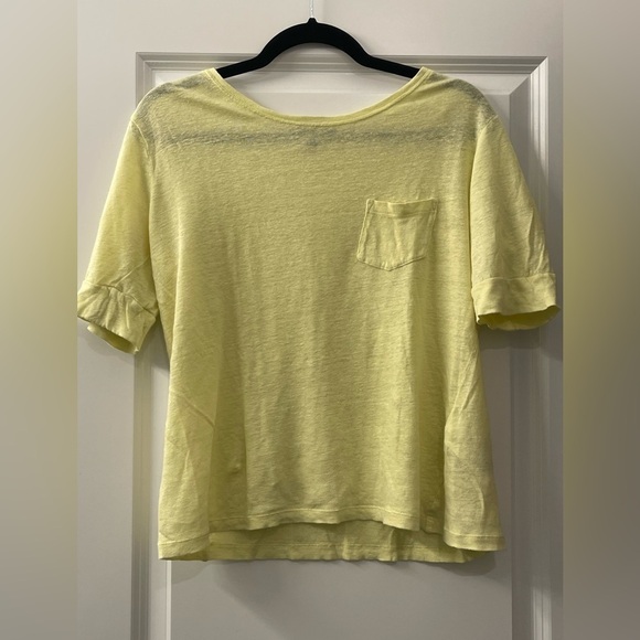 Banana Republic Tops - 100% Linen Banana Republic Yellow Boxy Relaxed Tee